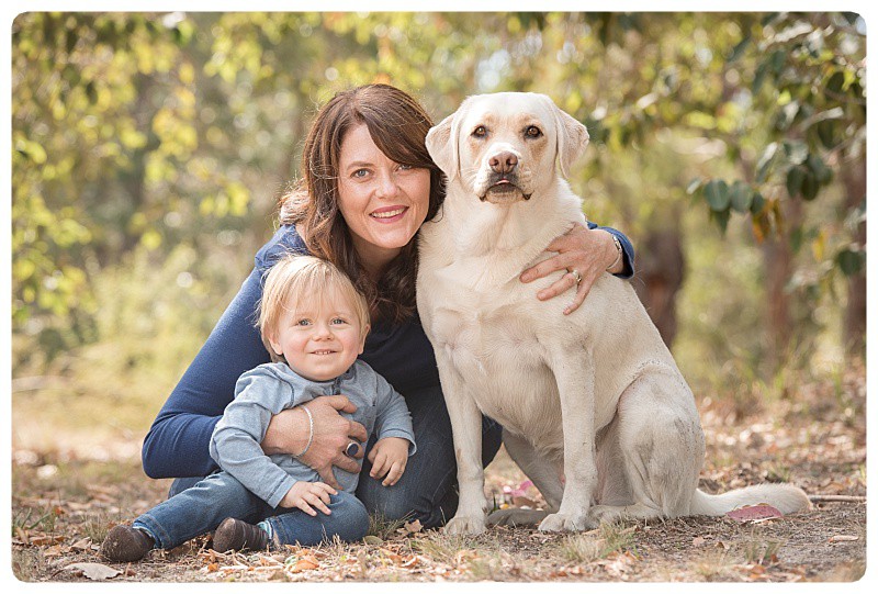 Mum and Son with Dog Mum and Son with Dog